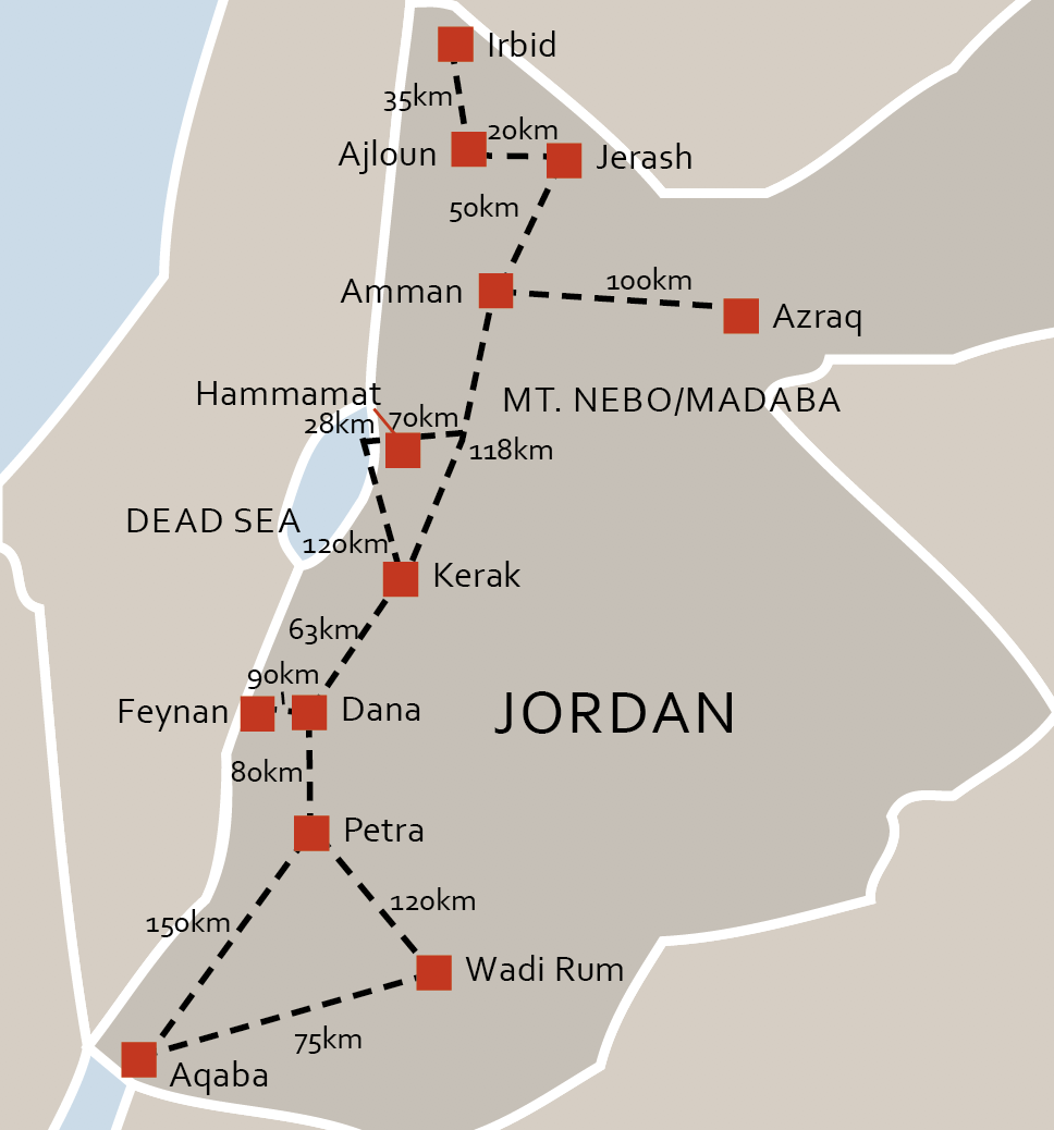 Karte Jordanien