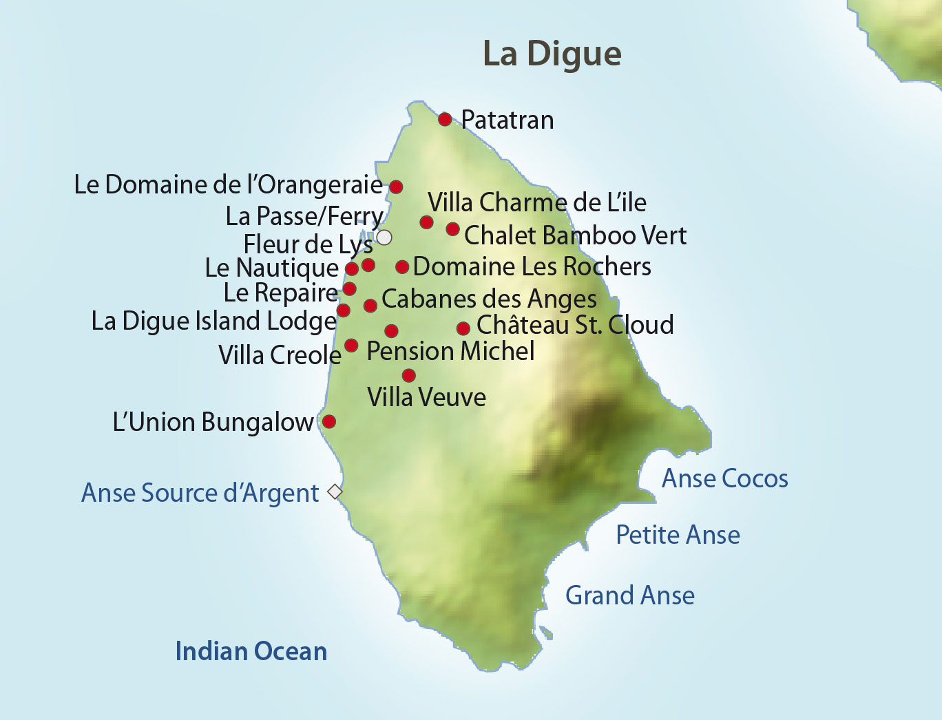 La Digue Seychellen Karte