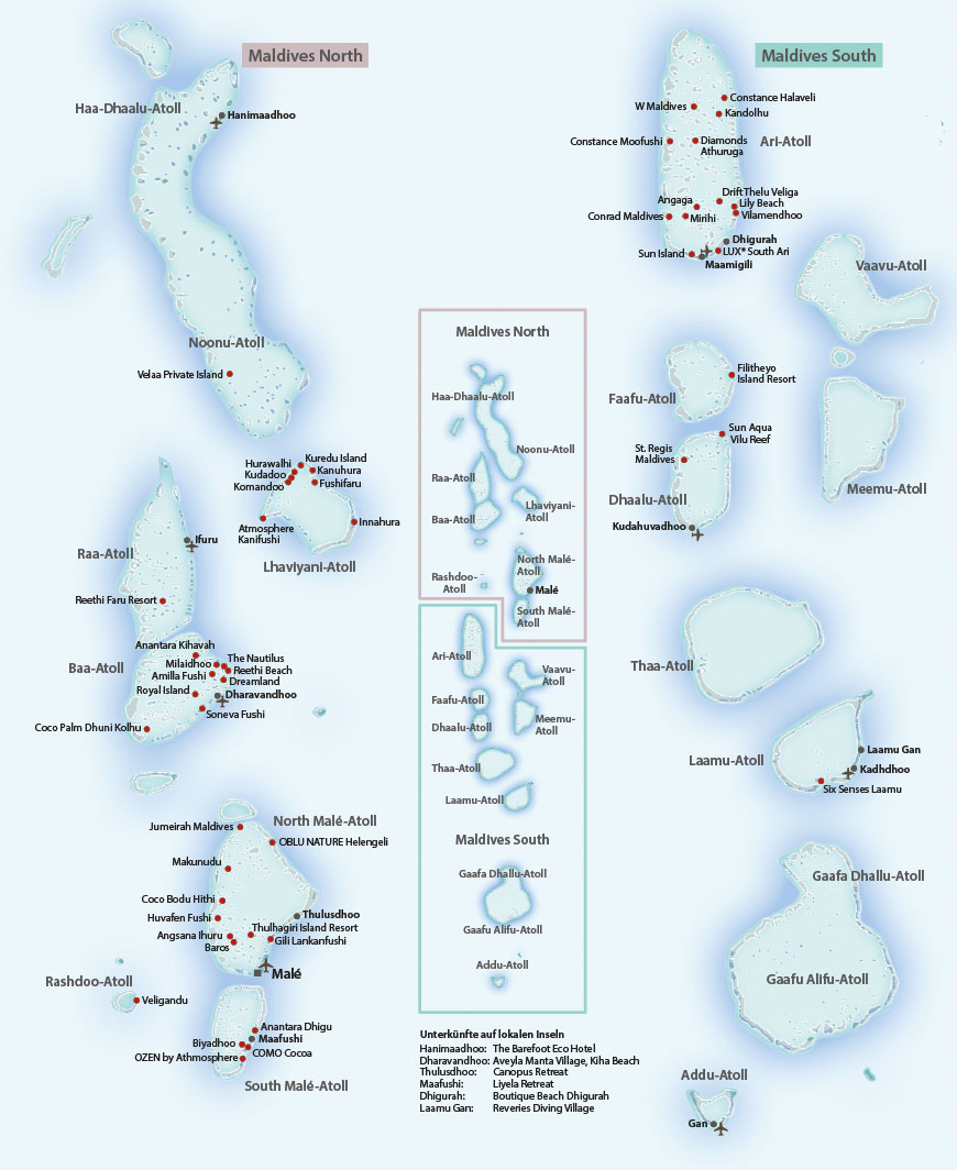 Malediven Indischer Ozean Karte