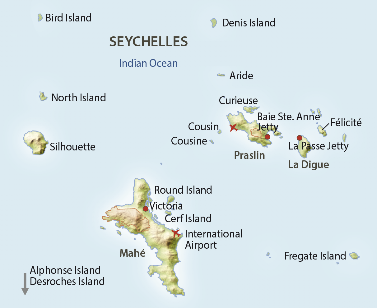 Karte weitere Inseln der Seychellen