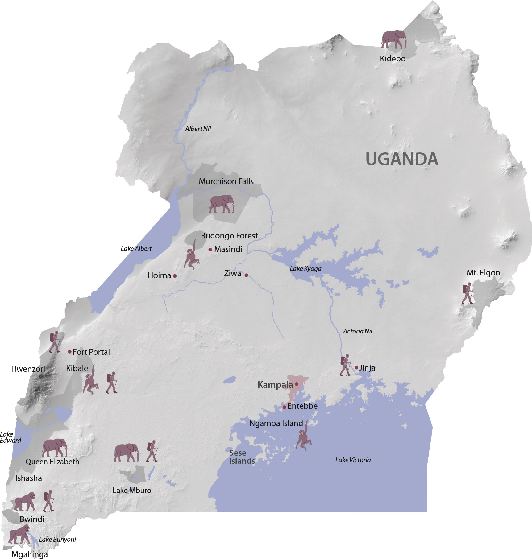 Karte Uganda Regionen